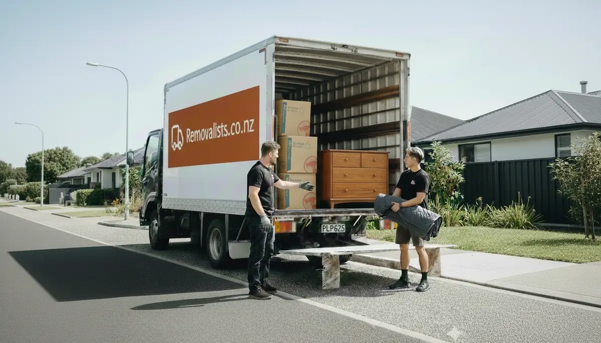 Furniture movers at work